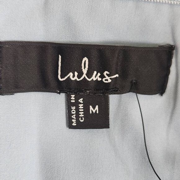 Lulus Strapless Blue Cocktail Dress NWT Size Medium Blue Wedding Guest Dress - Picture 7 of 10